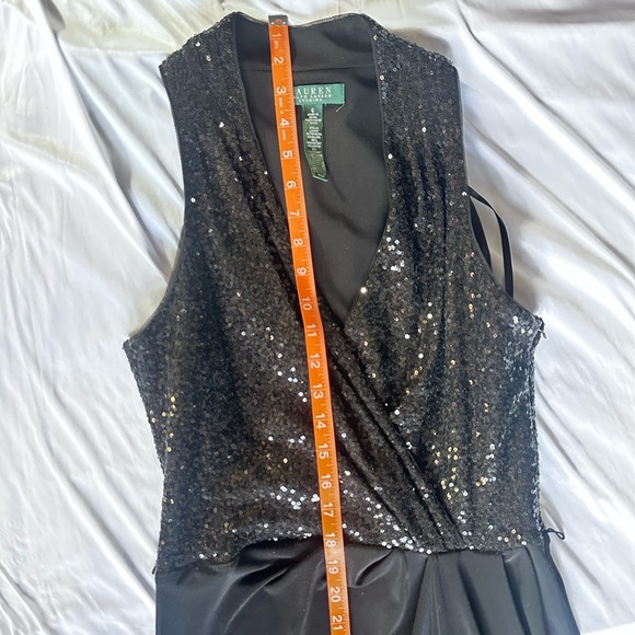 Ralph Lauren Elegant Black Sequin Full Length Gown - Picture 8 of 13